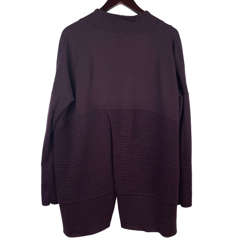 Lululemon Merino Wool Sit In Lotus Wrap ll Sweater Size 12 Heathered Plum - Picture 4 of 12